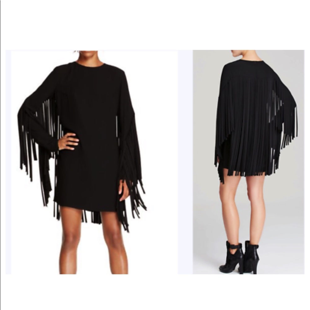DKNY Black Fringe Dress Small